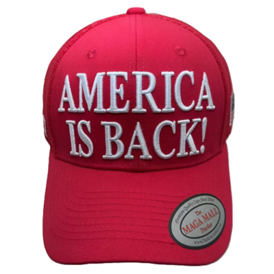 America Is Back! 45/47 Trucker Cap - Available in Red