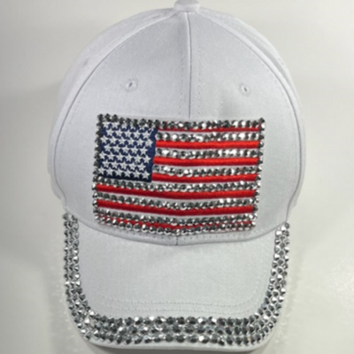 American Flag Rhinestone Cap