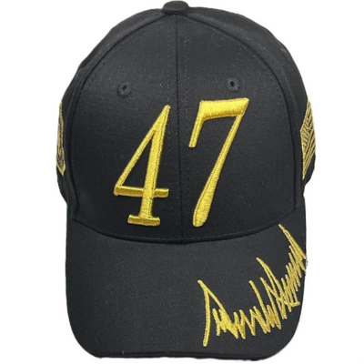 Gold and Black 47 Cap