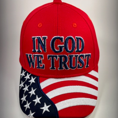 In God We Trust Cap - Available in Red, White or Blue