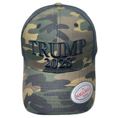 Trump 2028 Trucker Camo Cap